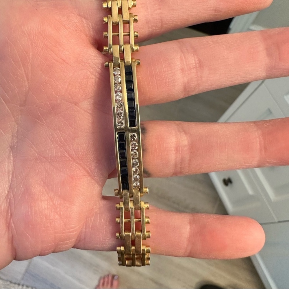 Genuine Sapphire and Diamond Bracelet